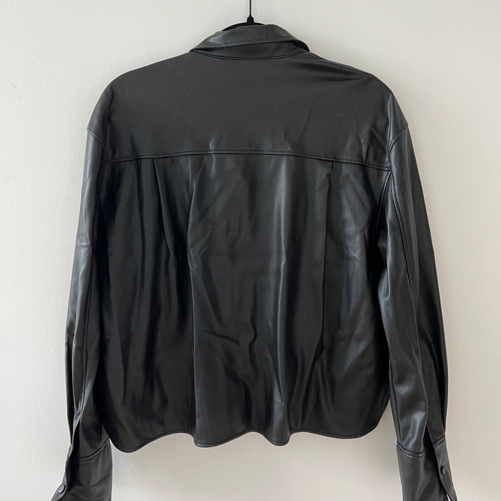 zara pleather shacket